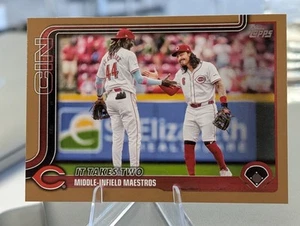 2025 Topps Series 1 - Checklist Elly De La Cruz, Jonathan India #295 Gold /2025 - Imagen 1 de 2