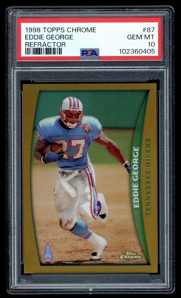 1998 Topps Chrome #87 Eddie George Refractor SP PSA 10 Gem Mint - Pop 5 - Image 1 of 2
