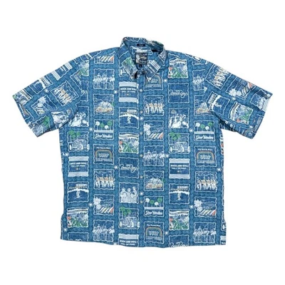 Reyn Spooner x Beach Boys Classic Album Cover All Over Hawaiian S/S Shirt Mens L - Image 1 of 4