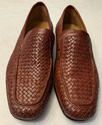 Bruno Magli Loretto Light Brown Woven Leather Men's Loafers shoe Size 10.5 - Image 1 of 4