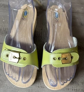 Vtg Dr Scholls Womens 6 Originals Wooden Exercise Sandals Shoes Clog Made Italy - Picture 1 of 7