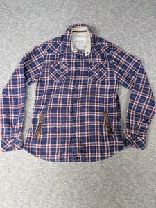 Scotch & Soda Amsterdam Couture Mens Large Shacket Shirt Jacket Blue Red Flannel - Foto 1 di 13