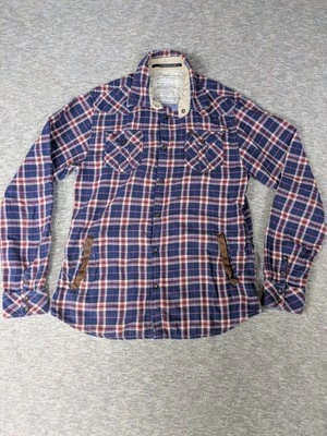 Scotch & Soda Amsterdam Couture Mens Large Shacket Shirt Jacket Blue Red Flannel - Image 1 of 4