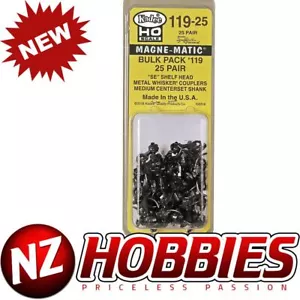 Kadee #119-25 HO Großpackung (25 St.) 119 SE Regal Whisker Metallkupplungen Med 9/32" - Bild 1 von 7