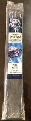 Charles Craft Silver Label Aida 14 Count 15"X18" Black - Image 1 of 2
