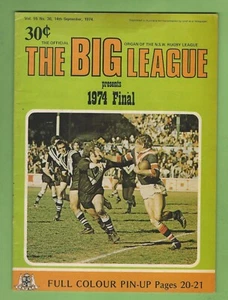 #HH1. RUGBY BIG LEAGUE MAGAZINE - 14/9 1974, TOM RAUDONIKIS WESTS PINUP - Picture 1 of 2