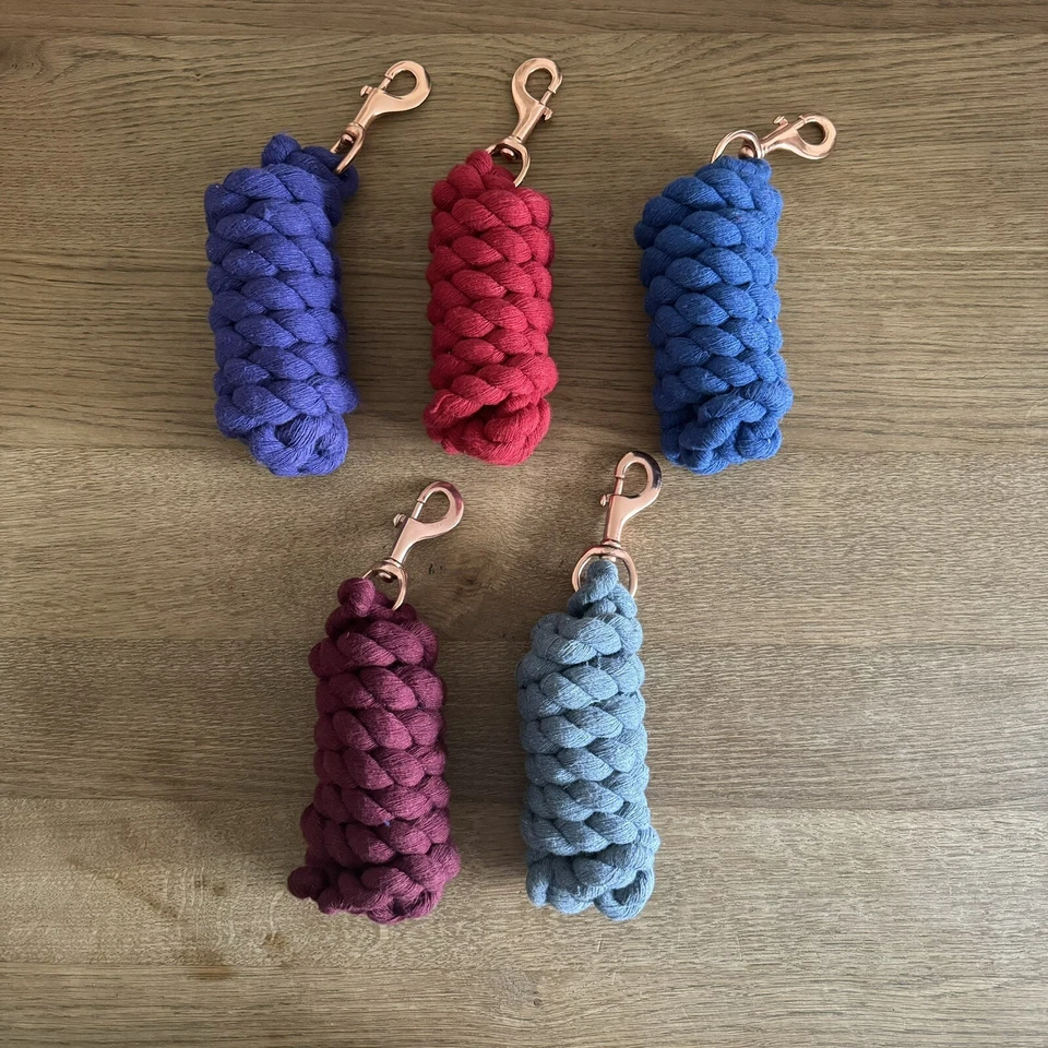 Lead Ropes, PACK OF 5, Rose Gold Clips, Assortment of Colours, FREE UK Postage - Image 1 of 1