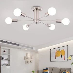 Modern Chandelier Ceiling Fixture Semi Flush Mount Pendant Light Living Room Bar - Picture 1 of 24