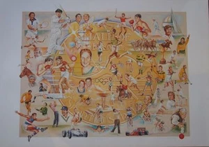 AUSTRALIAN "CHAMPIONS" LIMITED EDITION HALL OF FAME POSTER SIGNED BY THE ARTIST - Foto 1 di 8