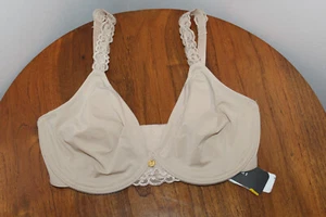 SUJETADOR NATORI PURE LUXE SIN COSTURAS CON ALAMBRE BORDADO ENCAJE ACABADO CAFÉ TALLA 30DD - Imagen 1 de 4