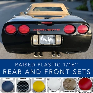 RED 1/16 RAISED LETTERS FOR C5 CORVETTE 97-2004 FRONT + REAR US MADE - Picture 1 of 6