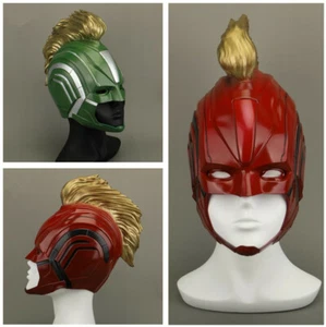 Captain Marvel Helmet Halloween Face Mask Carol Danvers Cosplay Costume Props - Picture 1 of 9