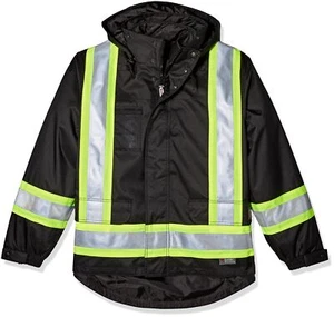 Work King Safety Men's Hi Vis 5-in01 Safety Jacket, Black, M - Picture 1 of 6