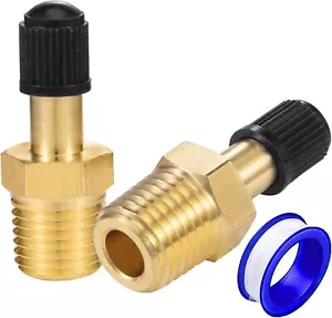 Válvula Schrader de inflado de 1/4" con empuje para conectar para tubería de línea de aire OD de 1/4" a - Imagen 1 de 3