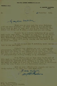 ¡RARO! "Arquitecto renombrado" Alfred Bossom firmado TLS con fecha 1954 - Imagen 1 de 1