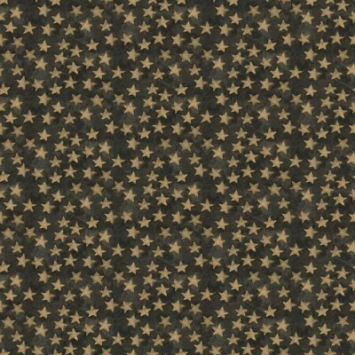 Halloween Whimsy by Riley Blake - Parchment Stars on Black - Cotton (half yard) - Image 1 of 2