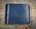 Mens bifold leather wallet real Leather minimalist handmade in the USA