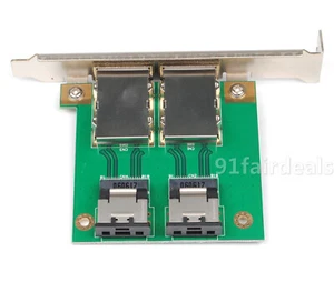 SAS 36Pin SFF-8087 PCBA to Dual Ports Mini SAS SFF-8088 Female Adapter With PCI - Picture 1 of 10