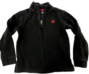 Chaps Sweater Boys SZ 5 Black Knit 1/4 Zip Long Sleeve Sweatshirt Sweater Youth - Picture 1 of 5