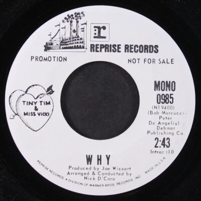 TINY TIM & MISS VICKI: why / mono REPRISE 7" Single 45 RPM - Image 1 of 2