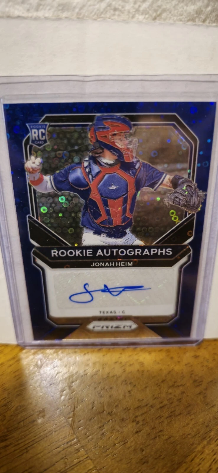 Jonah Heim 2021 Panini Prizm Rookie Autographs Blue Donut Circles #RA-JH /60