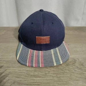 Vans Hat Cap Snapback Blue Red Adjustable Adult Spell Out Leather Patch - Bild 1 von 7