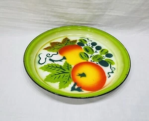 SEHR SELTEN Vintage Emaillegeschirr Granitgeschirr 12" Serviertablett bunte Früchte - Bild 1 von 6