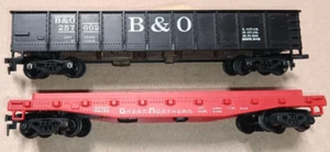 HO Scale Mantua B&O 257602 Gondola Car with Load & Great Northern SKID-FLAT - Picture 1 of 5