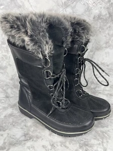 Womens Champion Winter Boots , Leather Boots, Size 8 Black - Picture 1 of 6