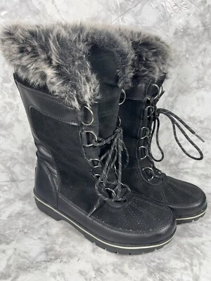 Womens Champion Winter Boots , Leather Boots, Size 8 Black - Image 1 of 4