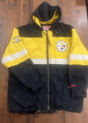 Jaqueta acolchoada vintage NFL noz-moscada masculina L Pittsburgh Steelers Classic Team Collection - Imagem 1 de 4