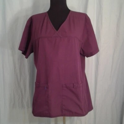Cherokee L Scrub Top Medical Uniform Scrubs Purple Large Short Sleeve Shirt - Image 1 of 4