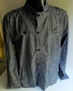 EZEKIEL Cotton Blend Zippered/Button Jacket with Epaulettes Gray SZ XL - Picture 1 of 8