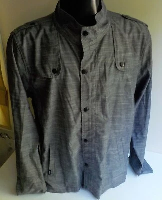 EZEKIEL Cotton Blend Zippered/Button Jacket with Epaulettes Gray SZ XL - Image 1 of 4