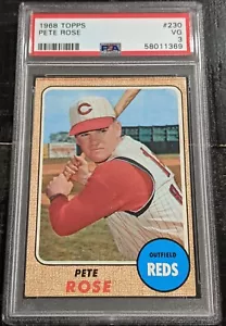 1968 Topps Pete Rose PSA 3 VG #230 appena classificato Cincinnati Reds ~1369 - Foto 1 di 3