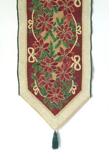 Gobelin Weihnachtsstern Metallic Gold Tischläufer 13”x72” Weihnachten Made in USA - Bild 1 von 8