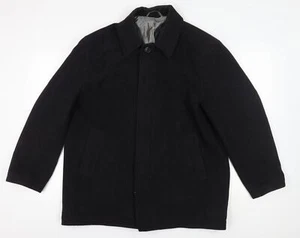 Lakeland Men's Black Wool Blend Overcoat Large - Picture 1 of 12