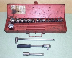VINTAGE BRITOOL 1/2" METRIC SOCKET SET NA349B - Made in England Marque - Picture 1 of 20