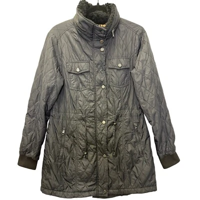 Chaqueta acolchada negra Steve Madden talla mediana | Elegante abrigo acolchado ligero Foto 1 de 4