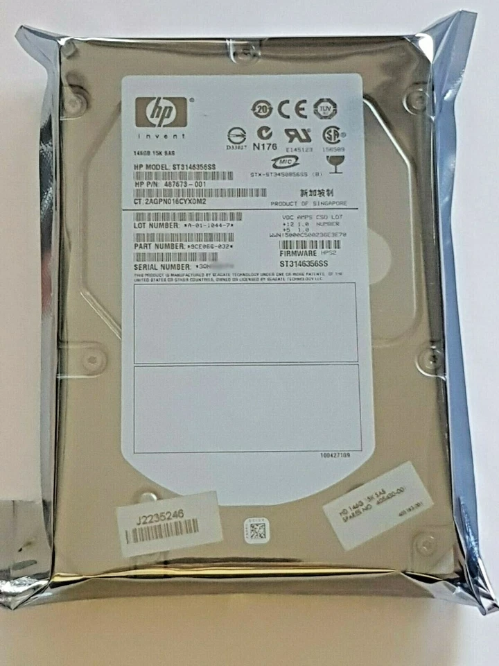 146 GB SAS HP ST3146356SS 15K 16MB HDD 3,5" Disco Rigido Interno Nuovo - Immagine 1 di 1