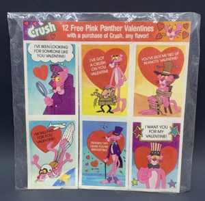 VTG 1982 Pink Panther Valentines Day Cards-New Old Stock~Sheet of 12 IN PLASTIC - Picture 1 of 3