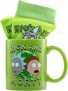 Rick & Morty Mug & Sock Set Cartoon Fun Gift Portal Officially Licensed - Picture 1 of 5