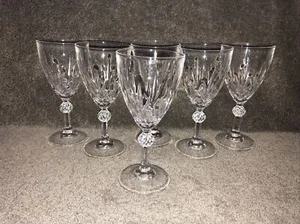 Vintage Crystal D’Arc Stemware 6 1/4” Tall Wine Glass Set Of 6 - Picture 1 of 8