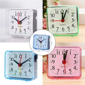 Home Alarm Clock Wake Up Clocks No Tick PVC Small Bedside Candy Colors