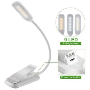 14 Leds Rechargeable Book Light, Eye Care Clip on Amber Reading Light for Book - Picture 1 of 7