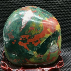 2137g Natural "Seven colors stone" polishing Furnishing Articel+wood stand U513 - Picture 1 of 9