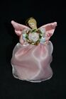 Blond Angel Porcelain And Fabric Holiday Ornament With Attached Plug In Light