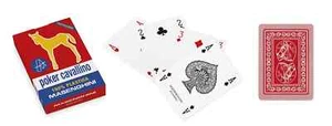Carte Da Gioco Da Tavolo Per Poker Texas Cavallino Oro In Plastica Rosso Casino' - Foto 1 di 1