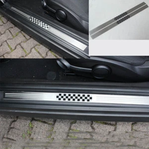 MARCHEPIEDS INOX DRAPEAU À CARREAUX convient pour MINI ONE COOPER R50 R52 R53 - Photo 1/8