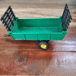 Majorette Hay Wagon Cart Trailer Green & Black Diecast & Plastic Vintage - Picture 1 of 9